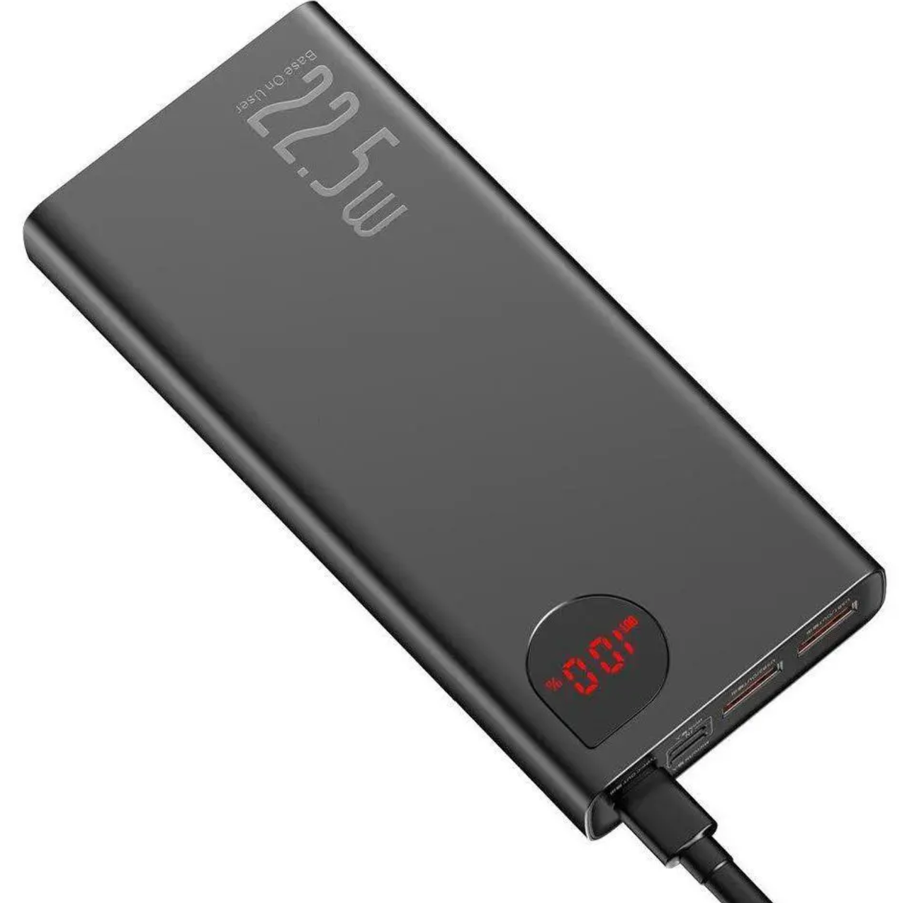 Повербанк BASEUS Adaman Metal 20000 mAh 22,5W с дисплеем/быстрой зарядкой PD/QC и USB-C Черный
