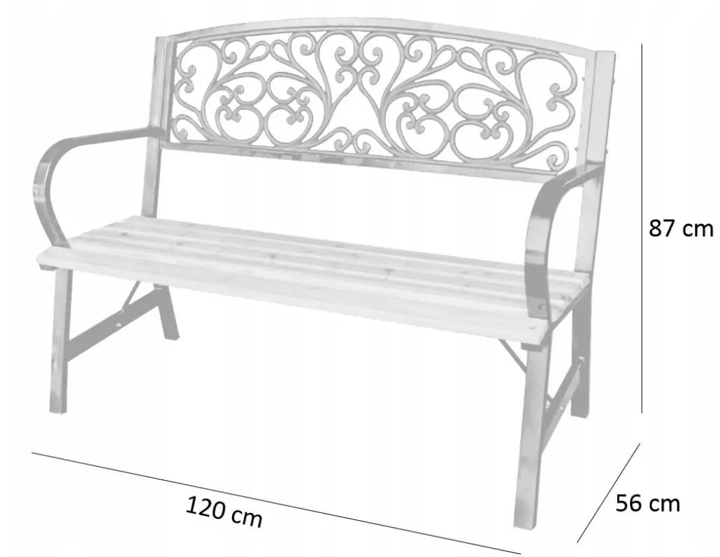 Лавка садова GardenLine MEB2958 120x87x56 см Чорний (20170382) - фото 5