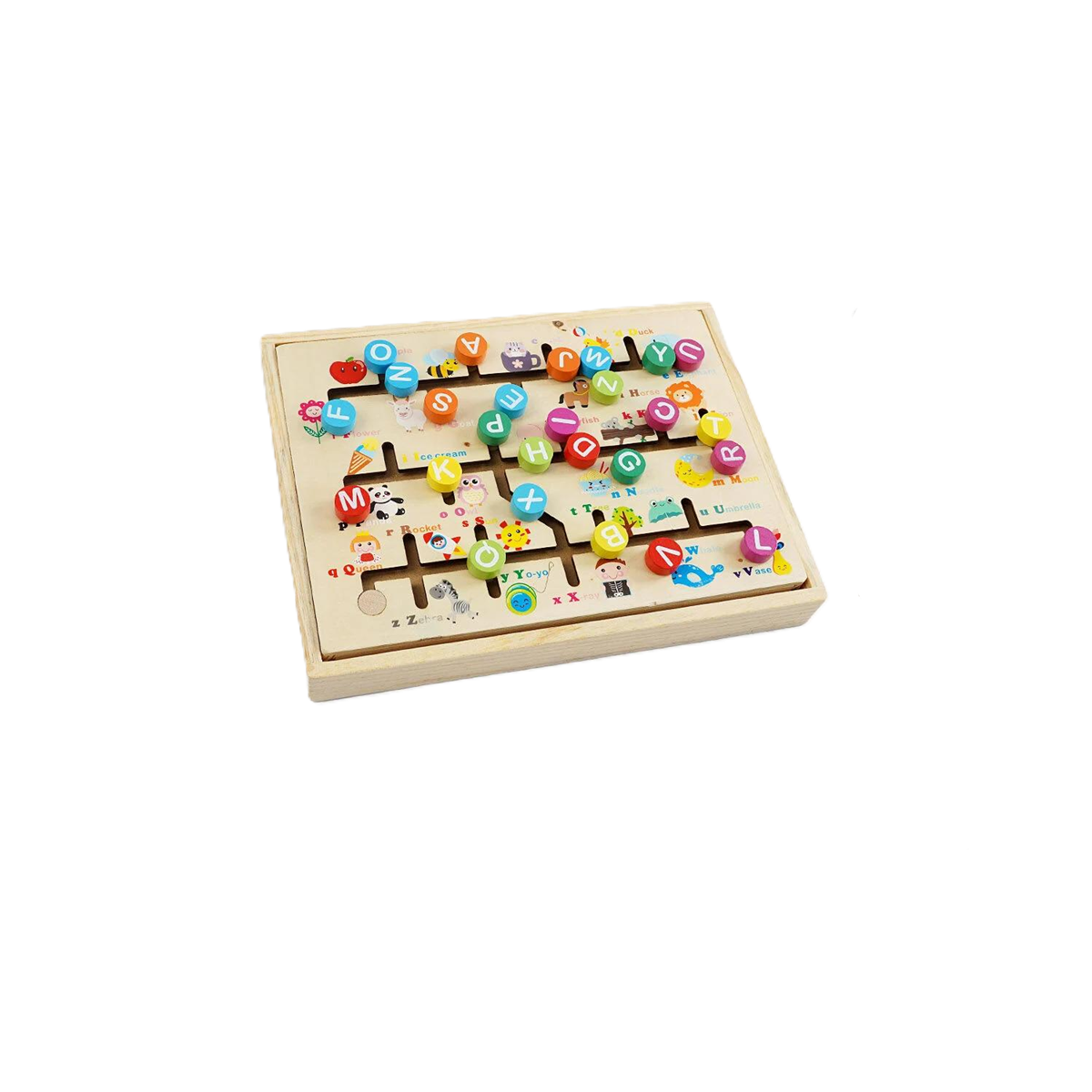 Дерев'яна гра магнітна С-65726/36 пальчиковий лабіринт/дошка для малювання/маркер пиши-зтирай в коробці (23369938)