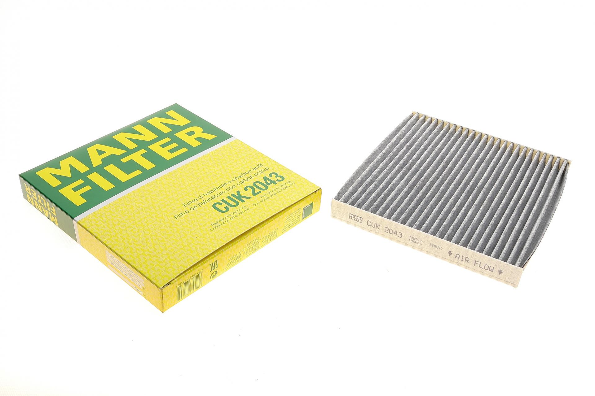 Фильтр салона Mann-Filter для Mazda 2 03-07/Mazda 6 02-13/Mazda CX-7 06-13 угольный (CUK 2043)