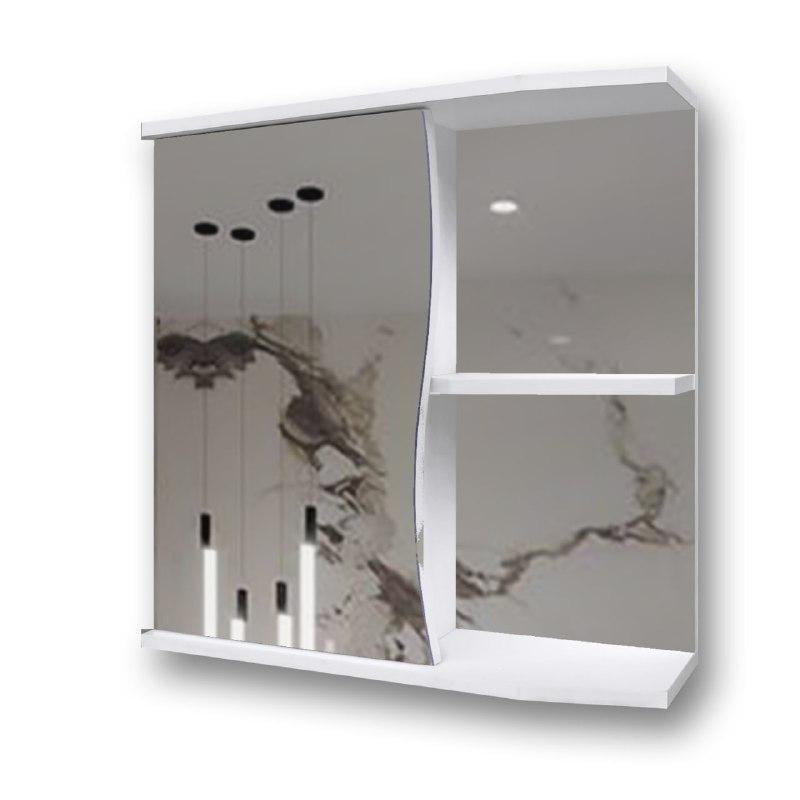 Шкаф зеркальный с открытыми полками G-04 60 см в ванную комнату (14405739)