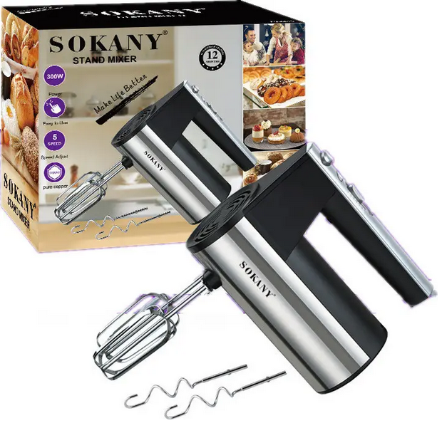 Миксер Sokany CX-6619 на 5 скоростей 300 Вт - фото 3 Миксер Sokany CX-6619 на 5 скоростей 300 Вт - фото 3