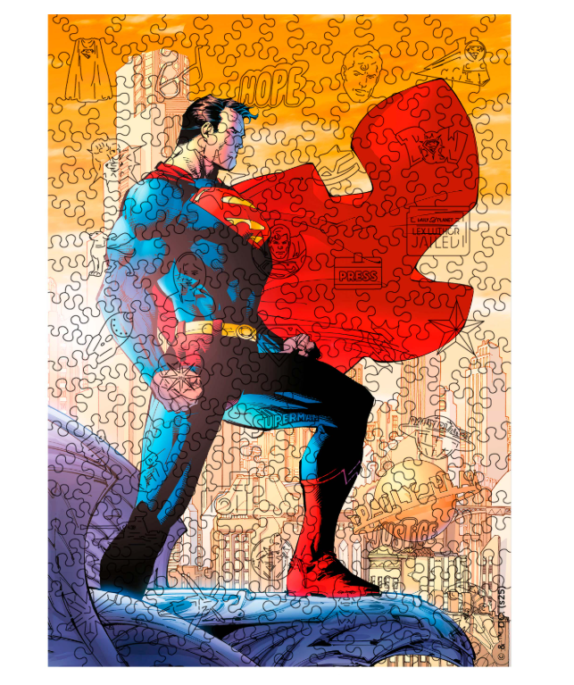 Пазл деревянный фигурный Woods Story Супермен Защитник Метрополиса XL (wsdc009)