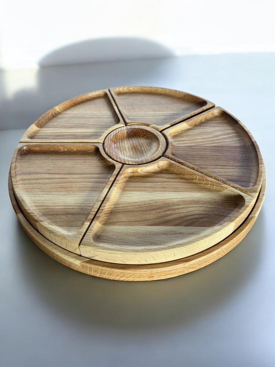 Менажница дубовая 5 секций и соус 35 см (1838572203) - фото 4