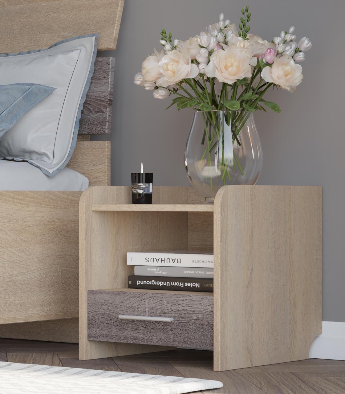 Тумба прикроватная Еверест Т-1 40х40х40 см Сонома/Трюфель (DTM-2079) - фото 3