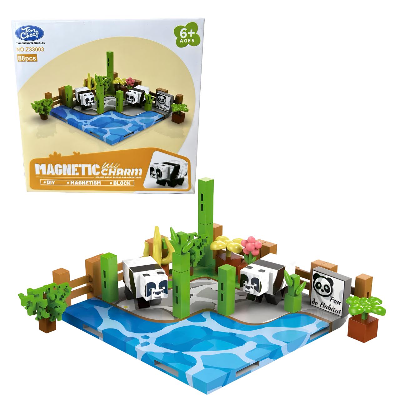 Конструктор магнітний Magnetic World Зоопарк з пандами 88 деталей (Z33003) - фото 4