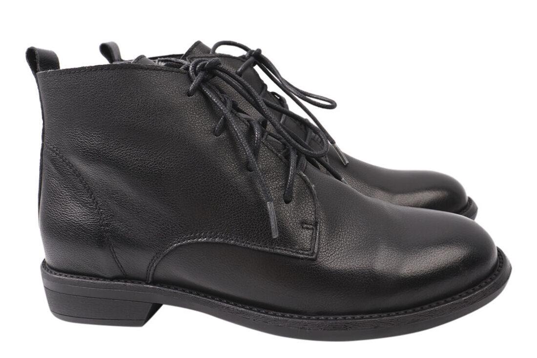 Ботинки женские Farinni из кожи на низком ходу на шнуровке р. 39 Черный (33-20/21DHC)