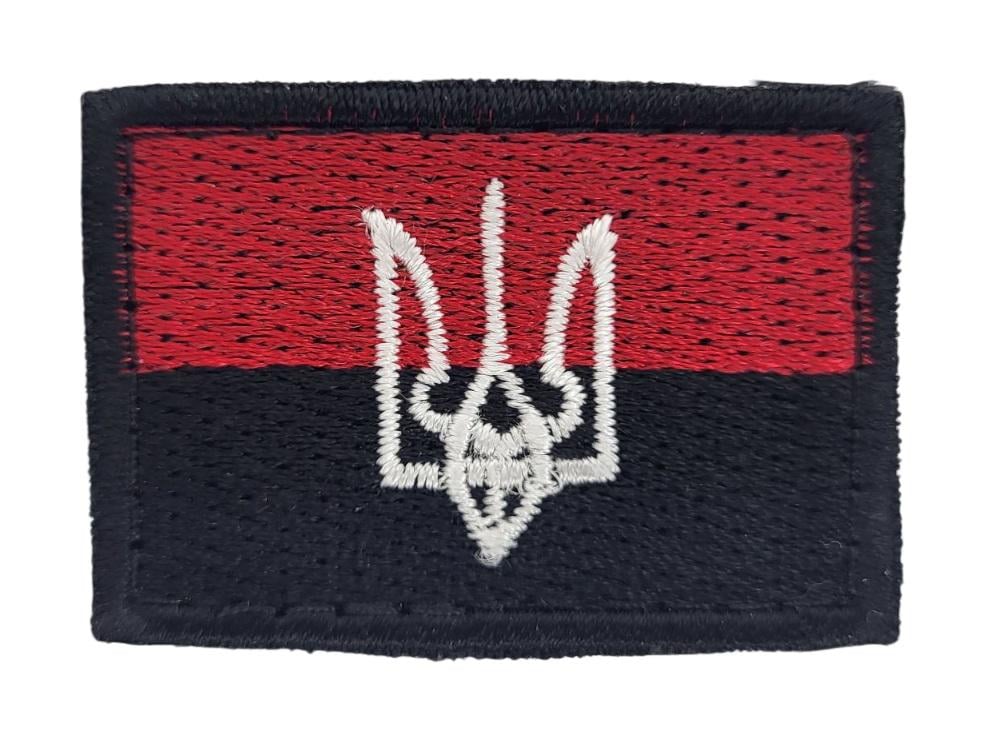 Шеврон Флаг с Трезубцем 3х4,5 см Красно-черный (3585928)