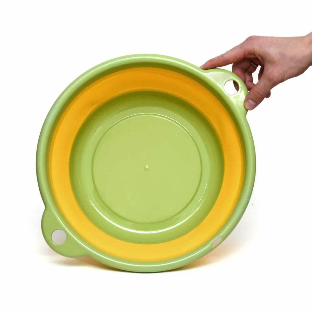 Таз-миска пластиковый складной 23x20x8,5 см Зеленый - фото 2
