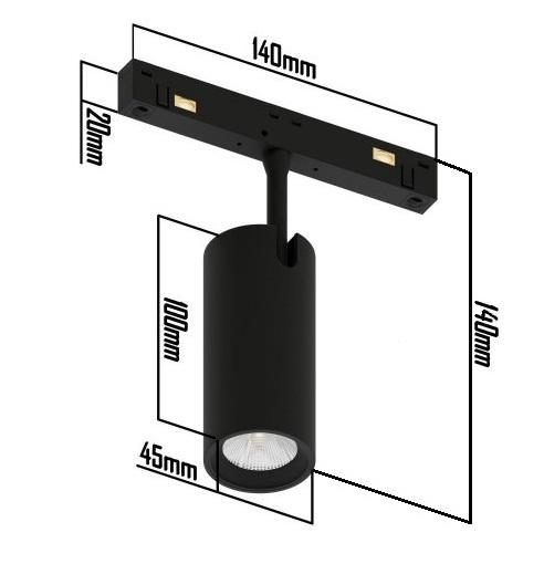 Светильник магнитный трековый MS26-T D45 12W-4000-BL 48V 24° 4000К Черный (15015973) - фото 5