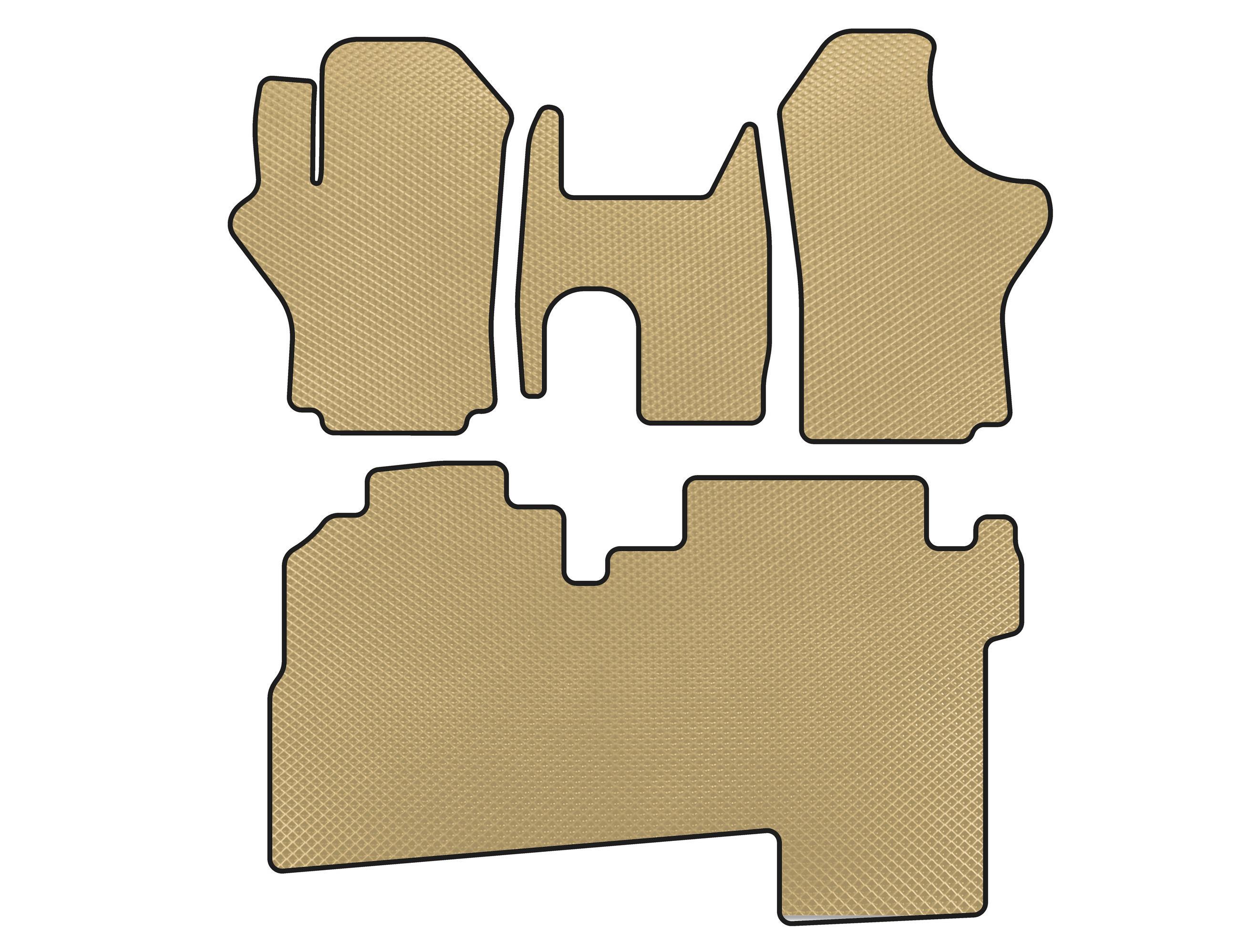 Коврики Digital Designs EVA 2004-2007 2 ряда 8-местный для Hyundai H200 H1 Starex 1998-2007 гг. этилвинилацетат Бежевый (138677)
