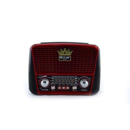 Колонка портативна MP3 USB Golon RX-455S Solar Black/Red (503866)