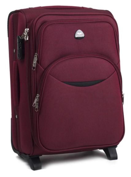Чемодан тканевый Wings 1708 S на 2 колесах Бордовый (CETKNWI1708SM2BOR) - фото 1