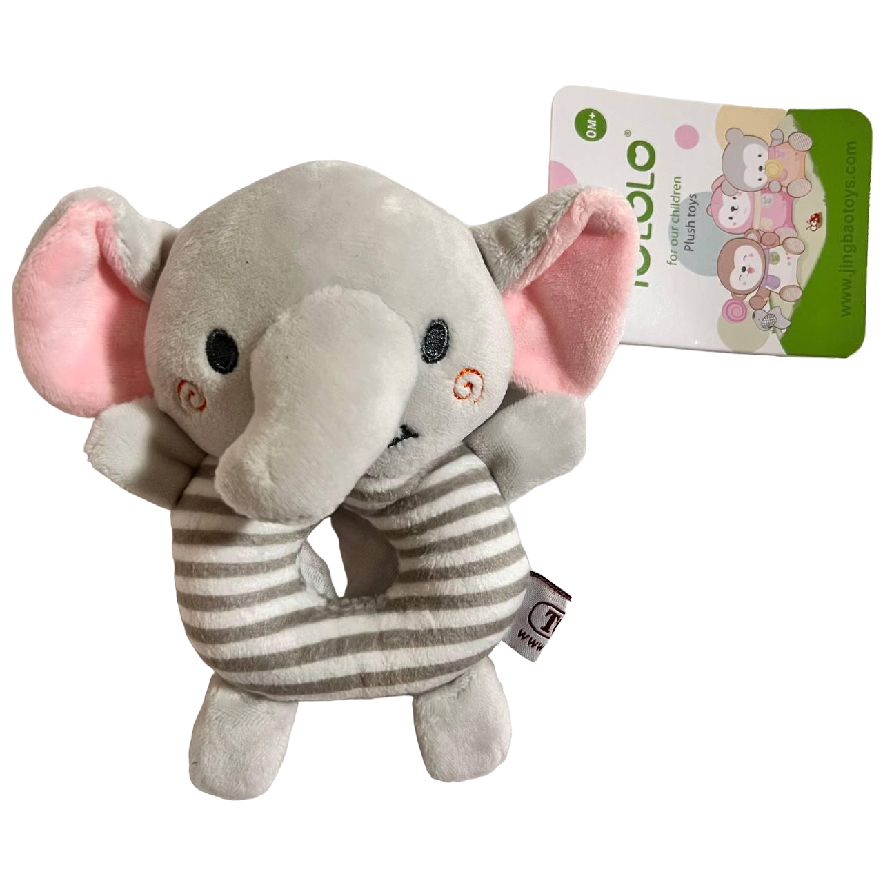 Погремушка детская Слоник пищит/гремит и шуршит Серый (51846)