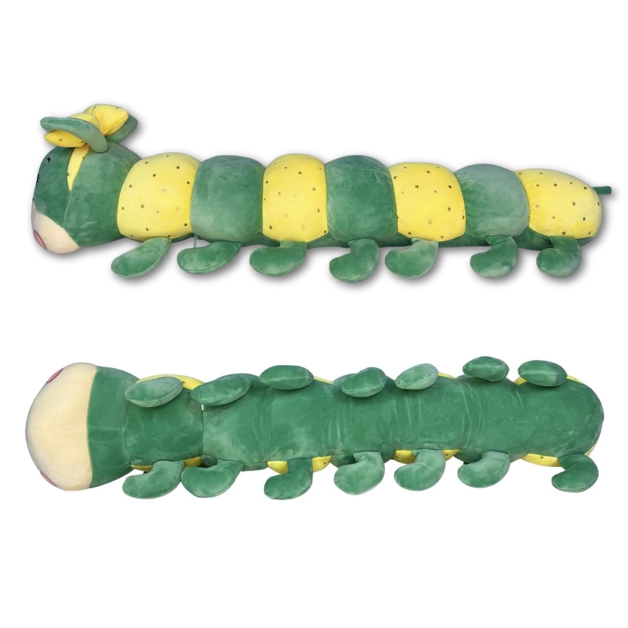 Мягкая игрушка-обнимашка Гусеничка с бантиком 70 см Зеленый/Желтый (E33185) - фото 5 Мягкая игрушка-обнимашка Гусеничка с бантиком 70 см Зеленый/Желтый (E33185) - фото 5