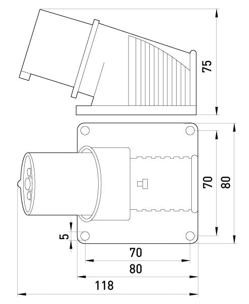 Силовая вилка E.NEXT 2P+PE 16А 250 В стационарная IP44 Синий (3629-220) - фото 2