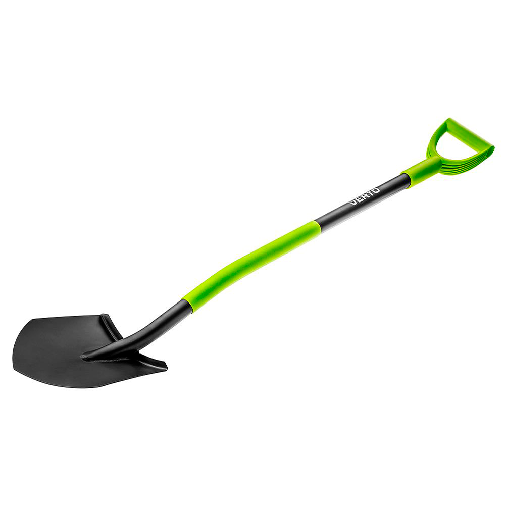 Лопата штыковая заостренная Verto 125 см закаленная сталь Black/Green (15G010)