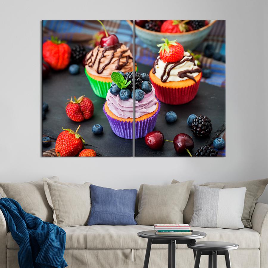 Настенний декор Маффины с красивым декором 111x81 см (A374-2)