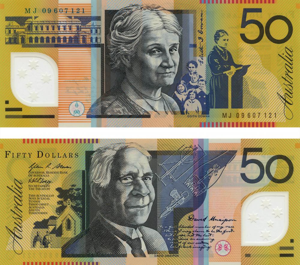 Коллекционная банкнота Австралия 50 долларов 2009 UNC P60f, 60g (Б05427)