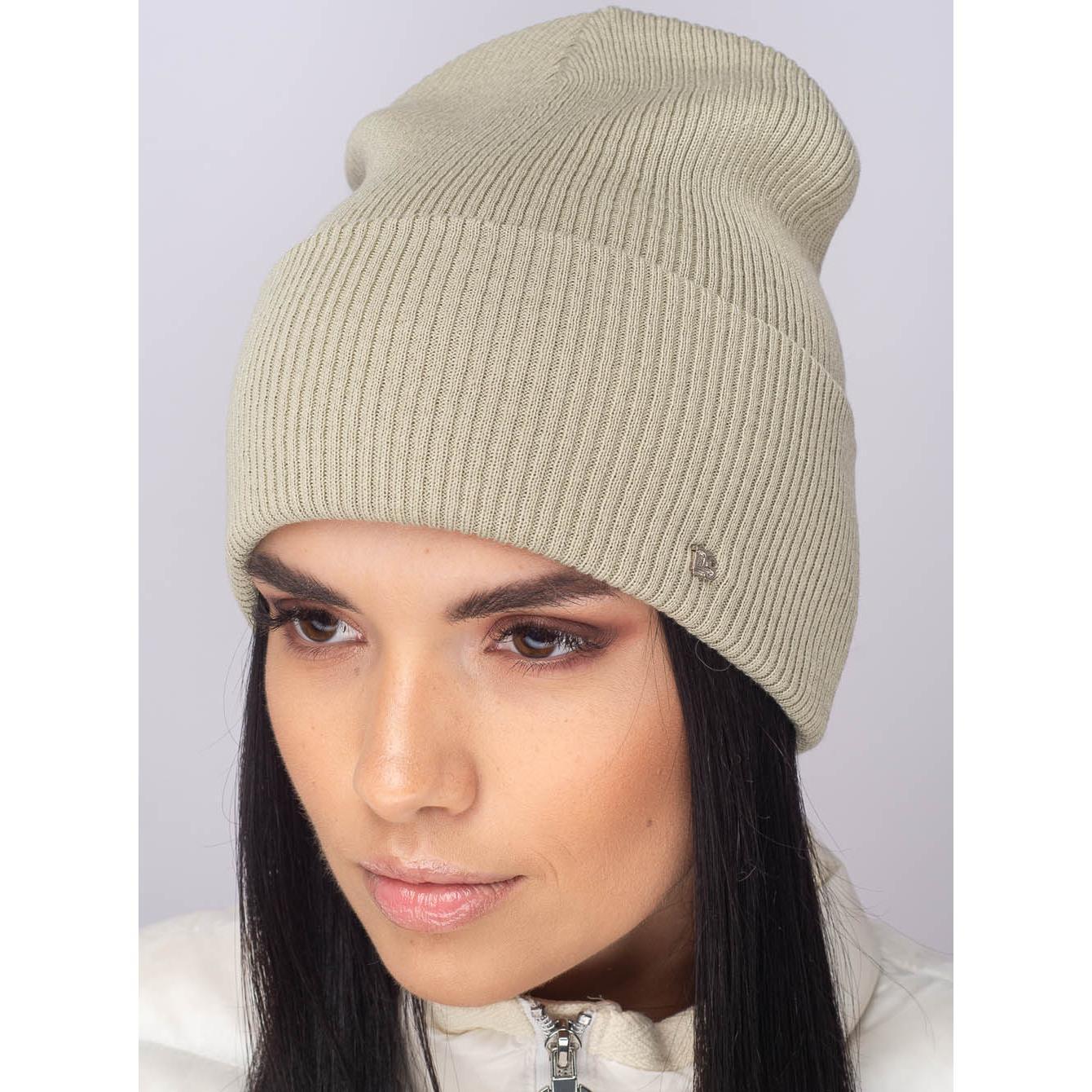 Шапка женская хлопковая Leks Мега one size Фисташковый