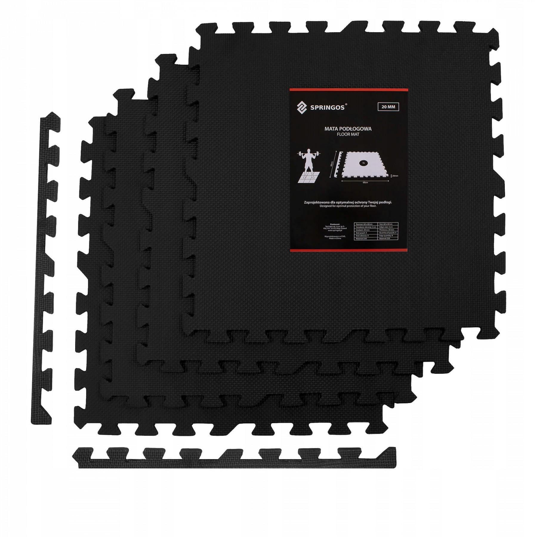 Мат-пазл Springos Mat Puzzle EVA 120x120x2 см Black (20337)