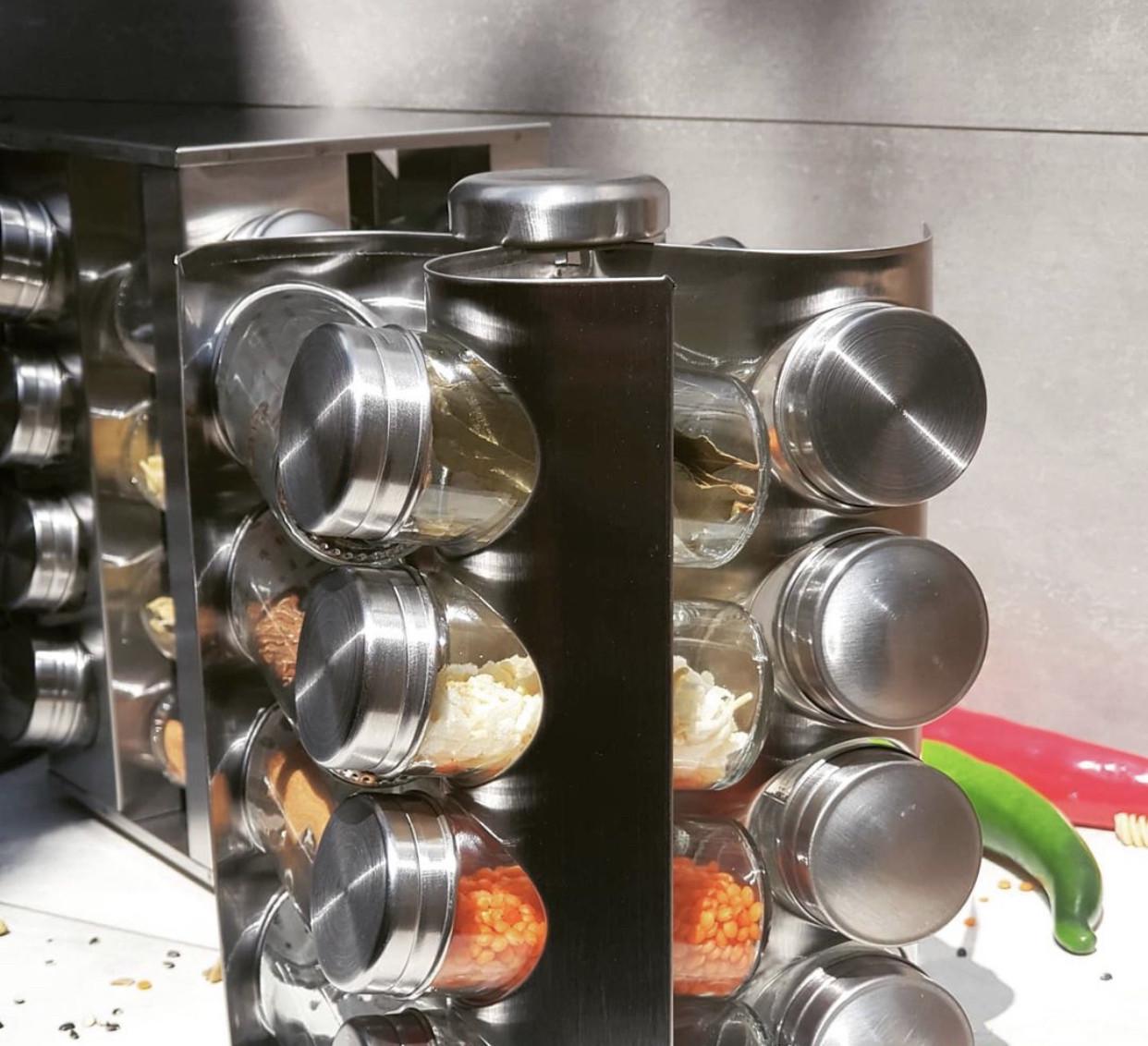 Набор для специй на подставке Edenberg EB-4022 16 емкостей из нержавеющей стали (2530557665) - фото 2 Набор для специй на подставке Edenberg EB-4022 16 емкостей из нержавеющей стали (2530557665) - фото 2