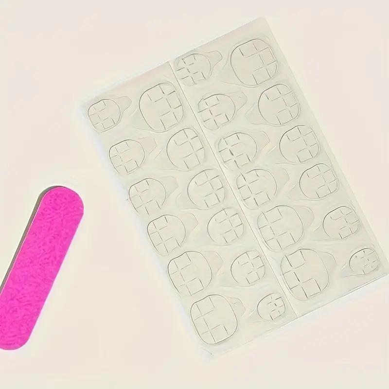 Накладні нігті короткі Кольоровий френч квадрат з клейовими пластинами та пилкою 24 шт. Рожевий (2789190718) - фото 7