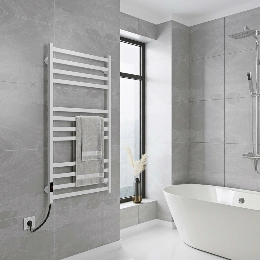 Полотенцесушитель Deffi Magnus П12 электрический Е левое соединение 600х1200 см Белый