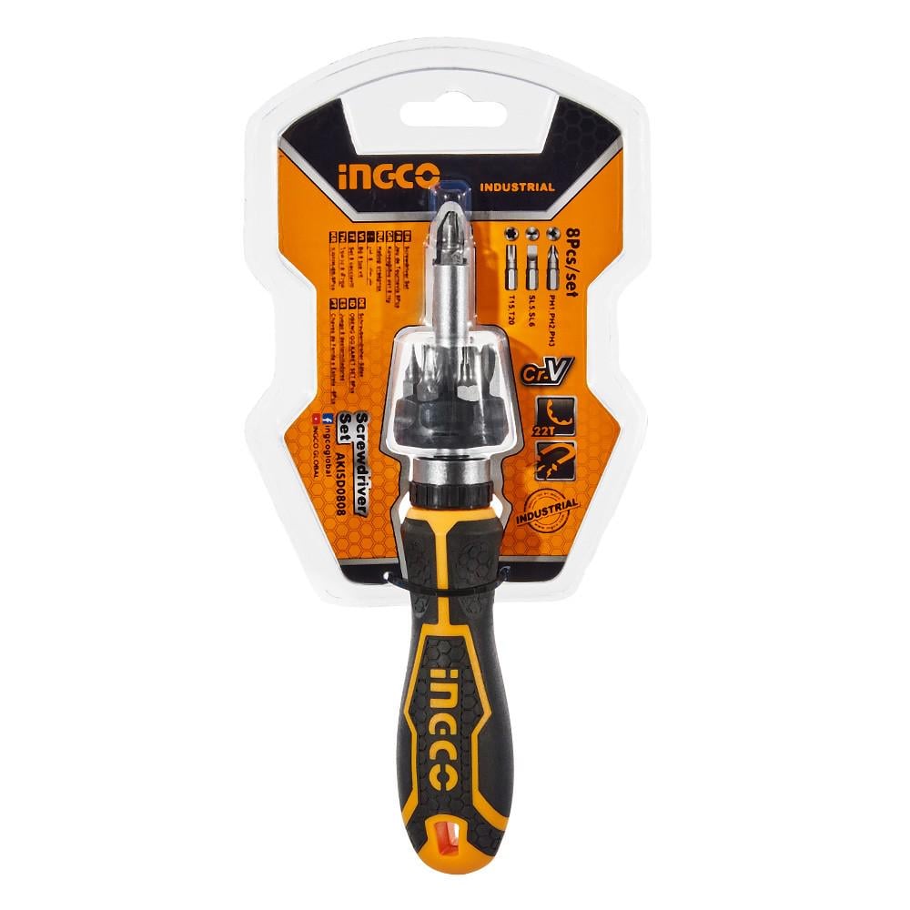 Отвертка с трещеткой INGCO AKISD0808 7 бит Отвертка с трещеткой INGCO AKISD0808 7 бит