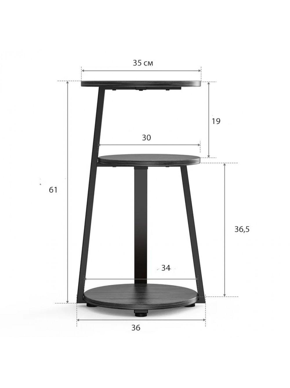 Журнальный столик приставной MSM Vernestine Round Черный - фото 4 Журнальный столик приставной MSM Vernestine Round Черный - фото 4