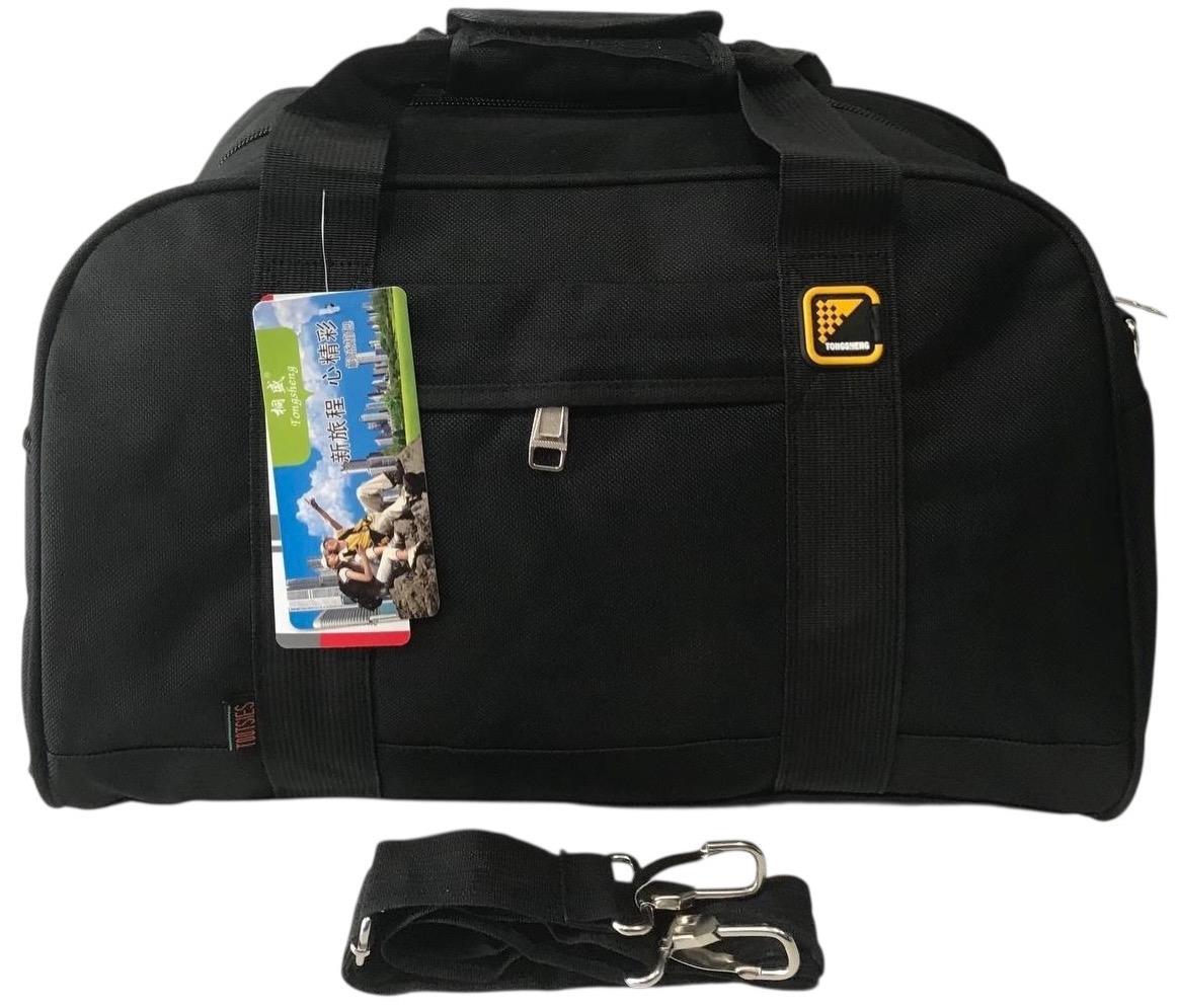 Сумка дорожная ручная кладь с длинным ремнем через плечо Черный (566)