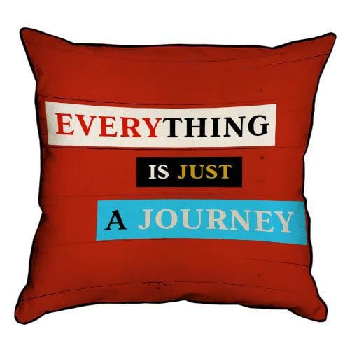 Подушка интерьерная из мешковины "Everything is just a journey" 45x45 см (45PHB_VOL004_WH)
