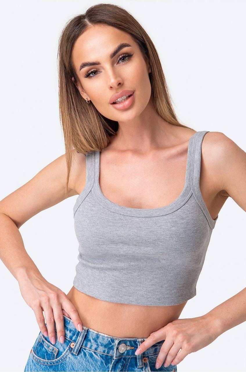 Кроп-топ для дівчинки-підлітка в рубчик BAYKAR L р. 44-46 15-16 років (6110-20)