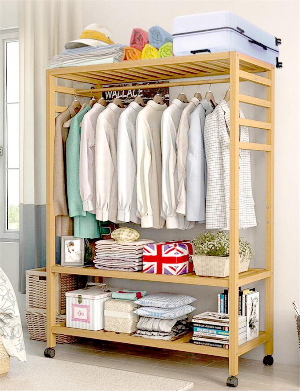 Вешалка-стойка для одежды из дерева Балчик Ваниль (СВГ-001402)