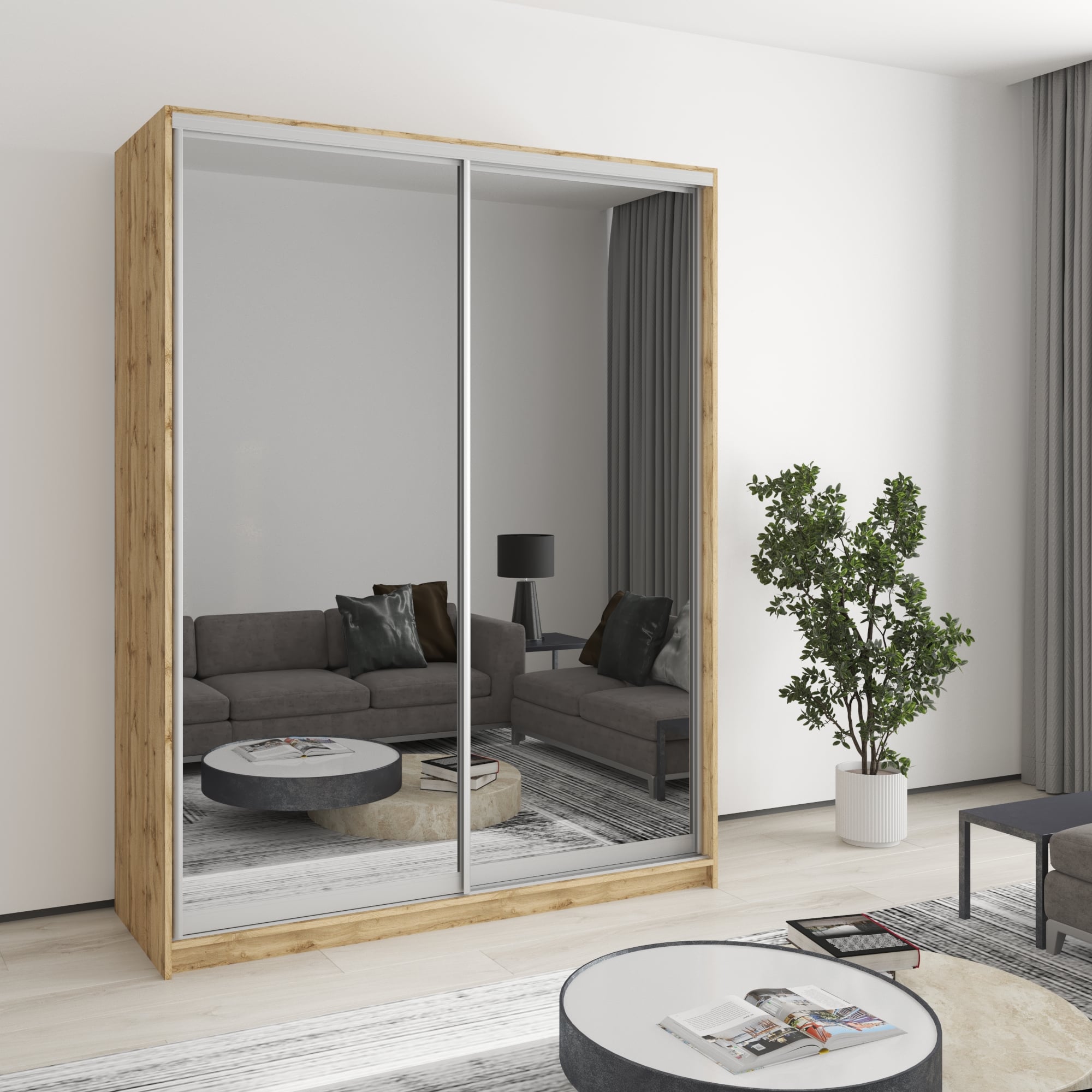 Шкаф-купе двухдверный Mebel Star Стандарт AL MBS-3492 160х60х210 см Дуб тахо (1003824)
