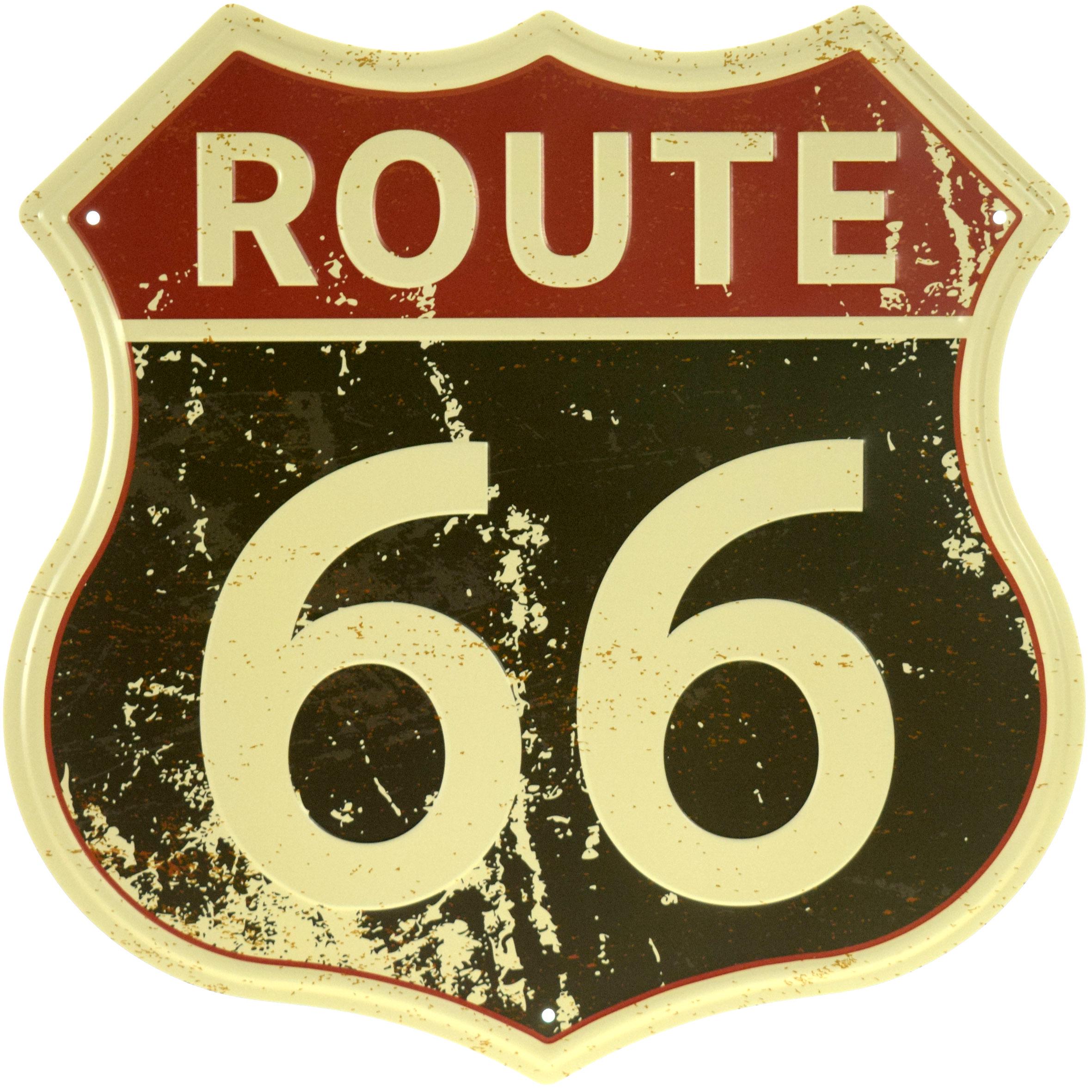 Табличка металлическая "Route 66" 30x30 см (ms-104188)