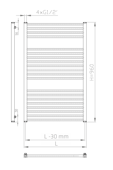 Полотенцесушитель водяной TRINNITY 693W 600/960 мм KQ Белый (SW-107242) - фото 2 Полотенцесушитель водяной TRINNITY 693W 600/960 мм KQ Белый (SW-107242) - фото 2