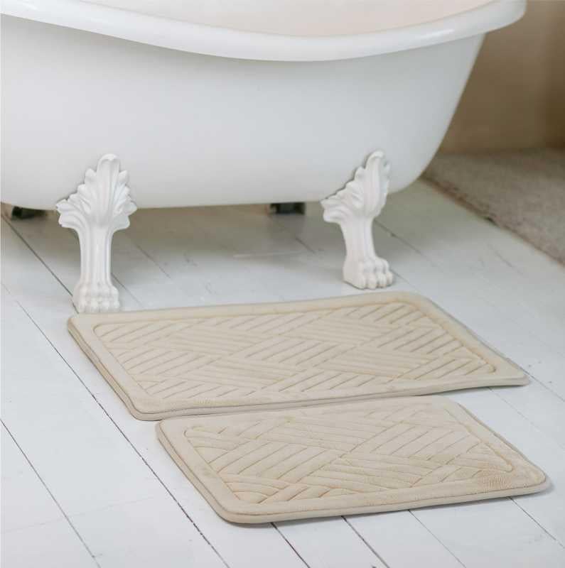 Набор ковриков для ванной/туалета фланелевый Lovely Svi 2 шт. 50x80 см 40x60x1,5 см Бежевый (191125)