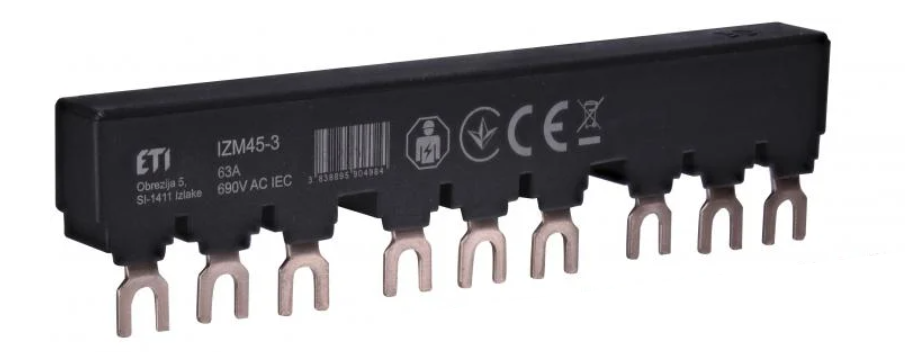 Шина соединительная ETI IZM45-3 3P 63А типа FORK 9 модулей 3хМРЕ до 40А або 3хMS 13 см (2921299)