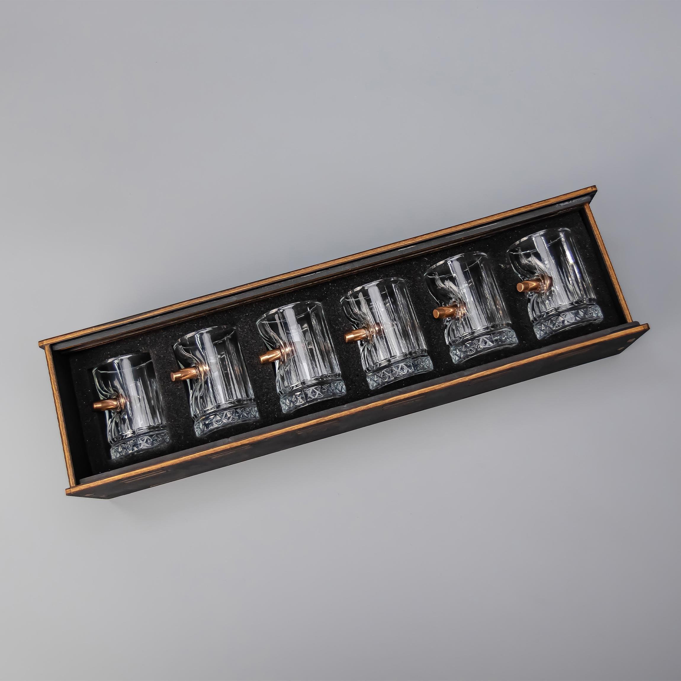 Набор граненых рюмок риф-дно с шарами с упаковкой (24846822)