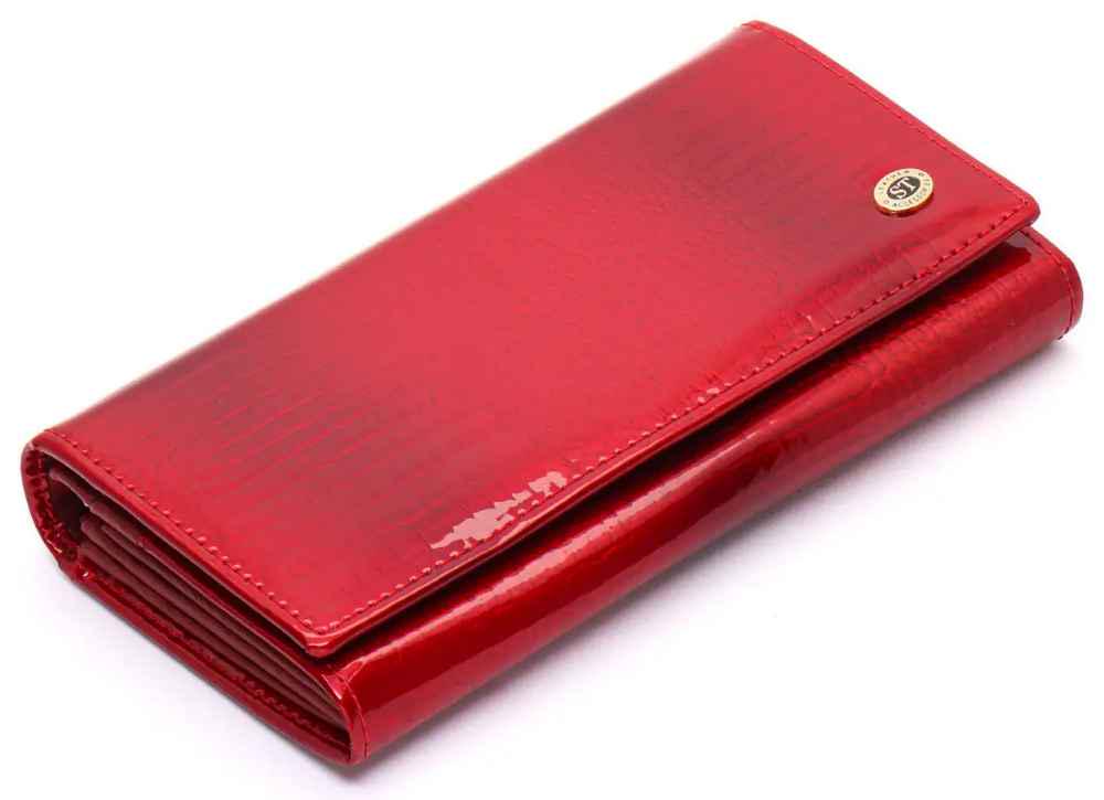 Кошелек лаковый из натуральной кожи ST Leather S1001A Красный