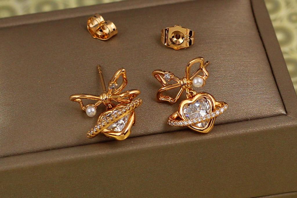 Серьги Xuping Jewelry сердце с орбитой 1,8 см Золотистый (2589299843)
