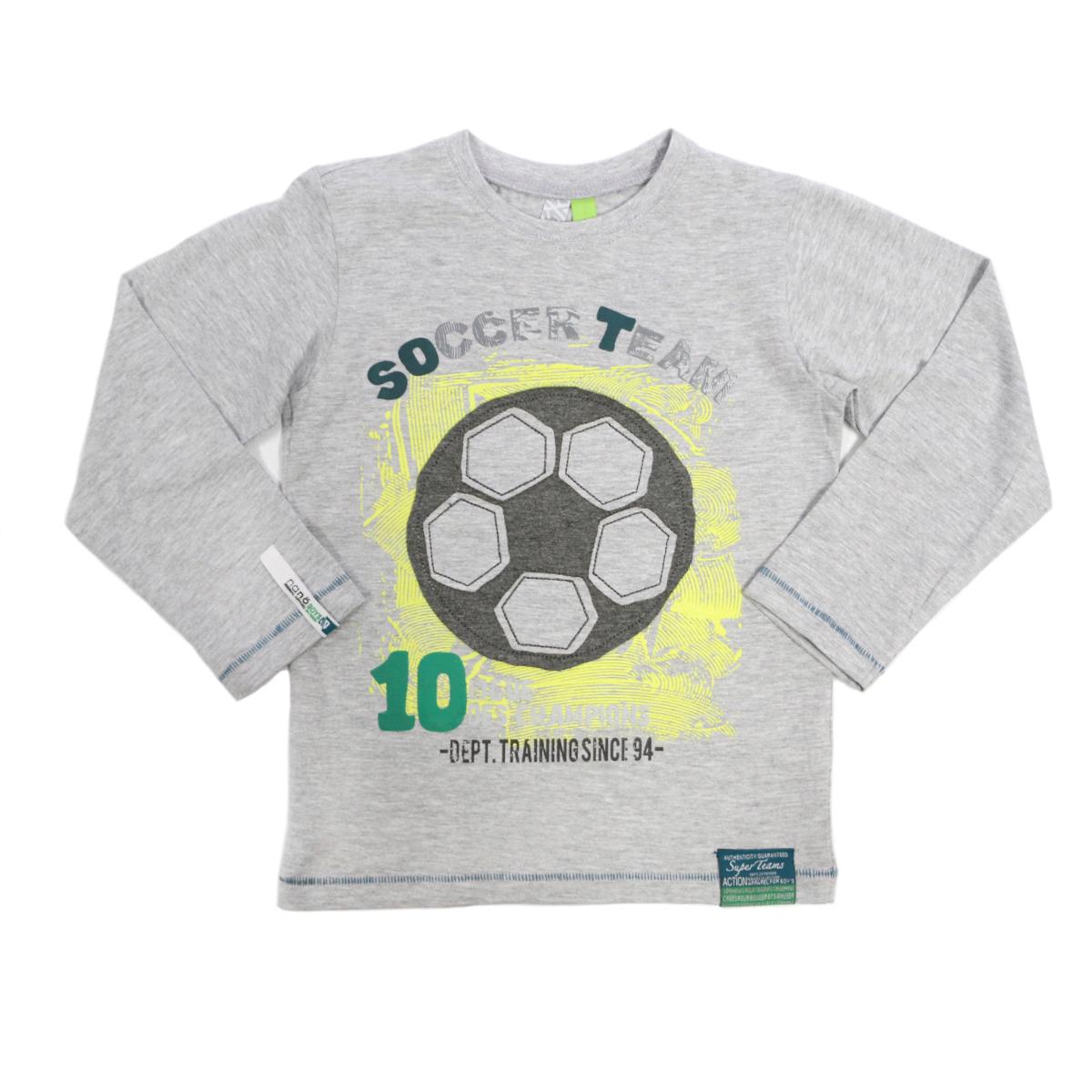 Свитшот хлопковый для мальчика Nano F1421-06 с принтом Мяч 102-112 см Светло-серый (F1421-06-4)