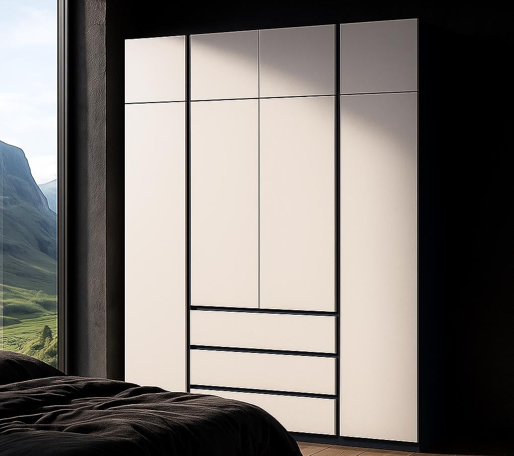 Шкаф для одежды Мастер Форм Брайт 1640х520х2400 мм Антрацит/Белый (33308)