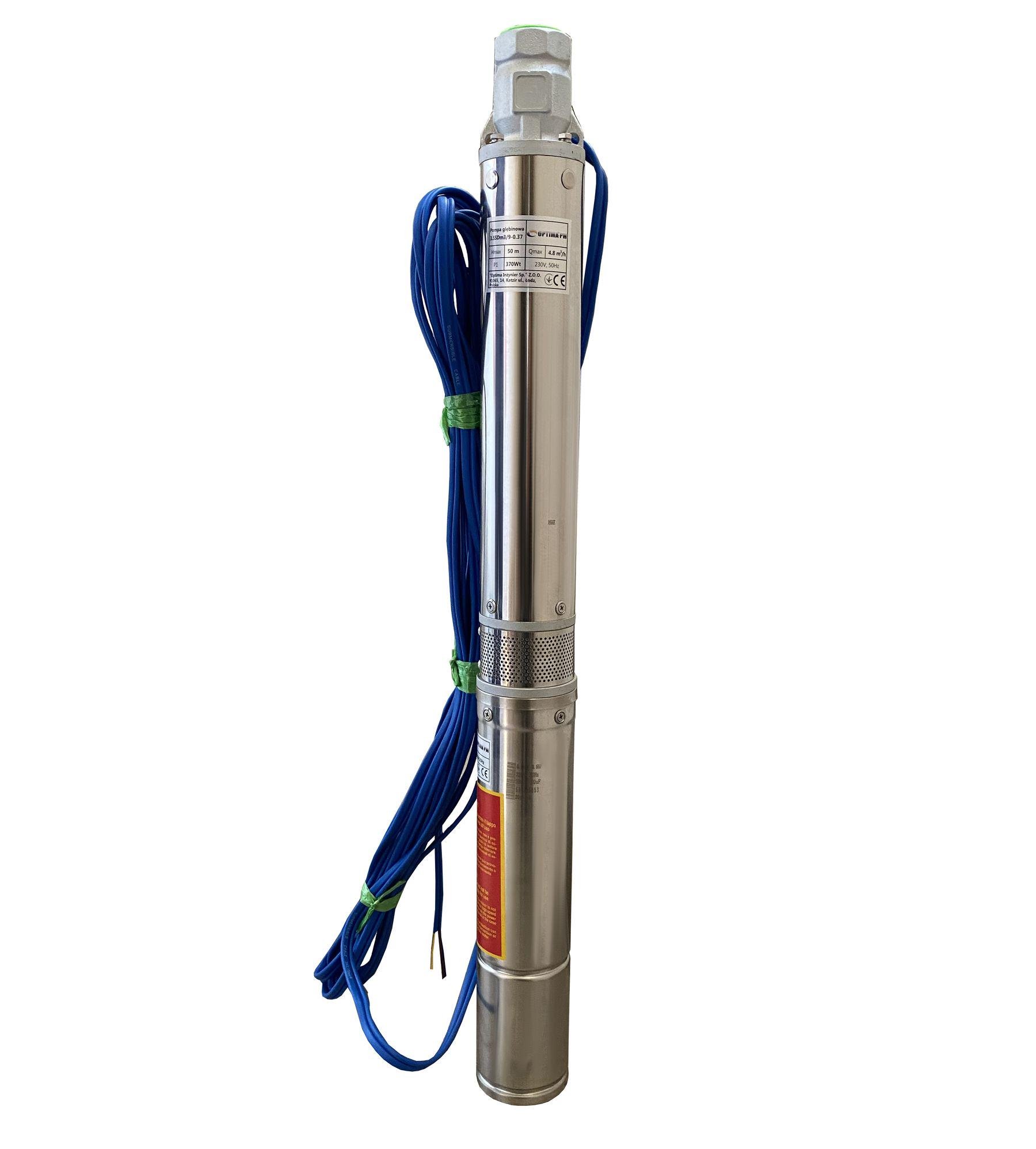 Насос скважинный Optima PM 3,5SDm3/9 0,37 кВт 55 м с повышенной устойчивостью к песку + 15 м кабель