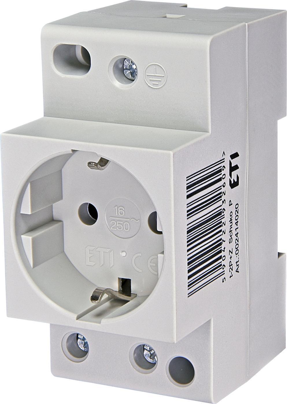 Розетка на Din-рейку ETI t-2P+Z Schuko (002414020)