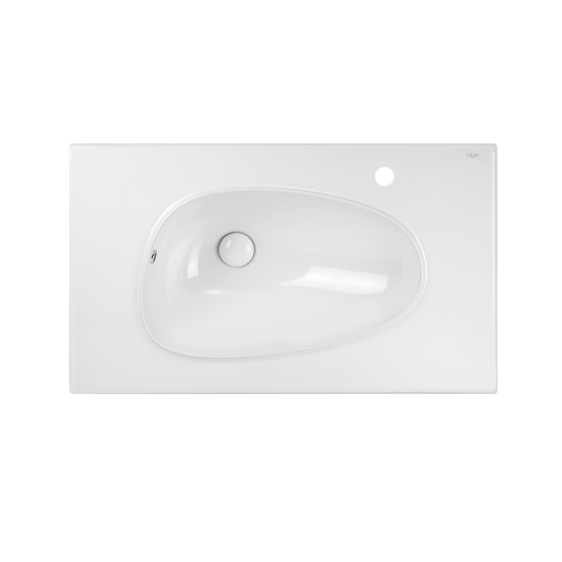 Раковина Qtap Virgo з донним клапаном 800х480х167 мм White (QT1811FL8128BRW)