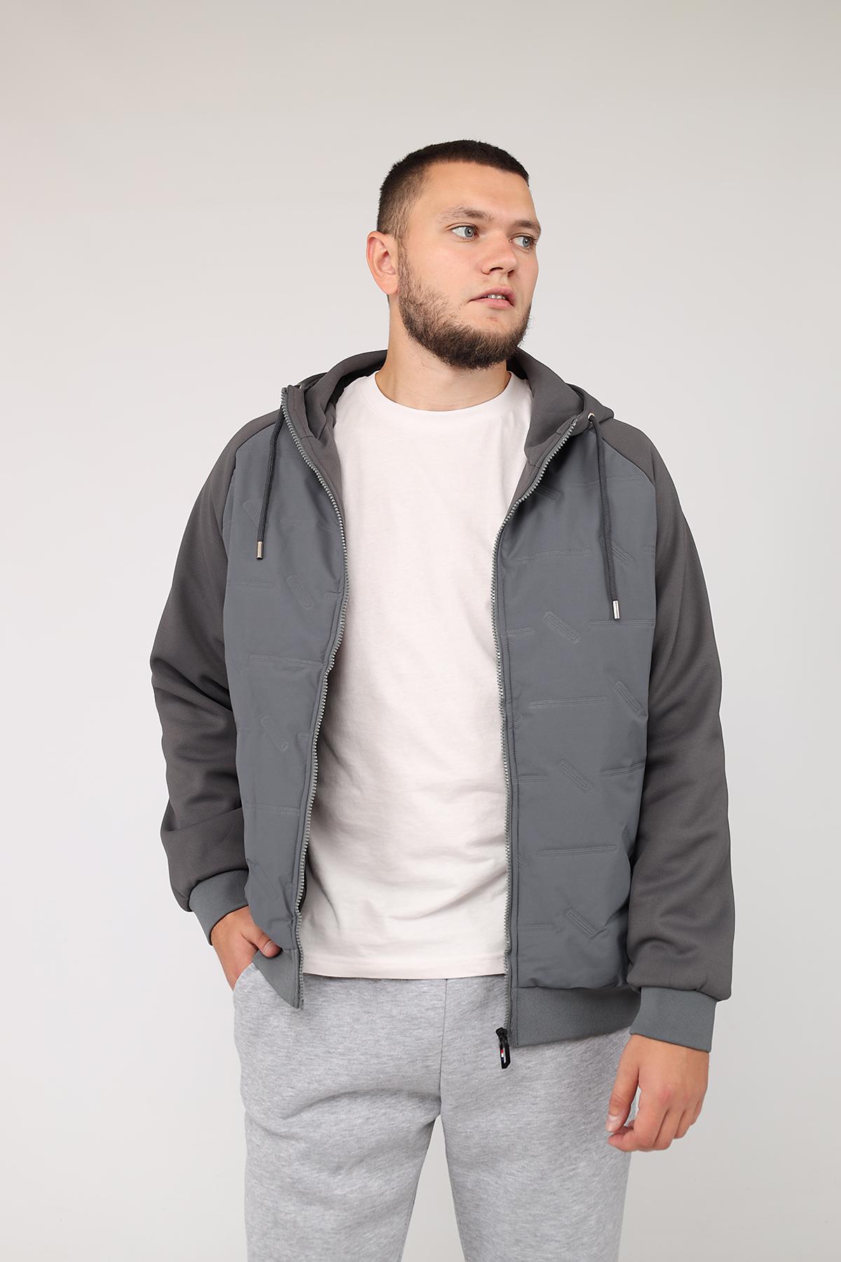 Куртка чоловіча демісезонна ЦБ-00279737 р. 54 Темно-сірий (SKT001073436)