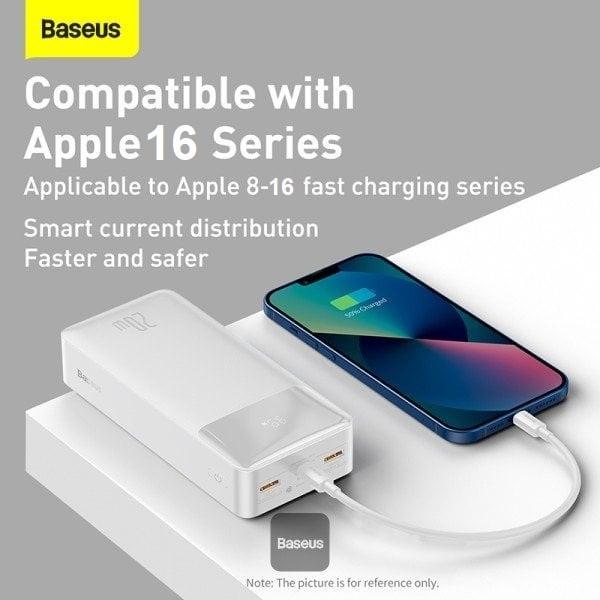 Повербанк BASEUS Bipow Digital Display QC PD 20W 30000 mAh Белый (25397254) - фото 4