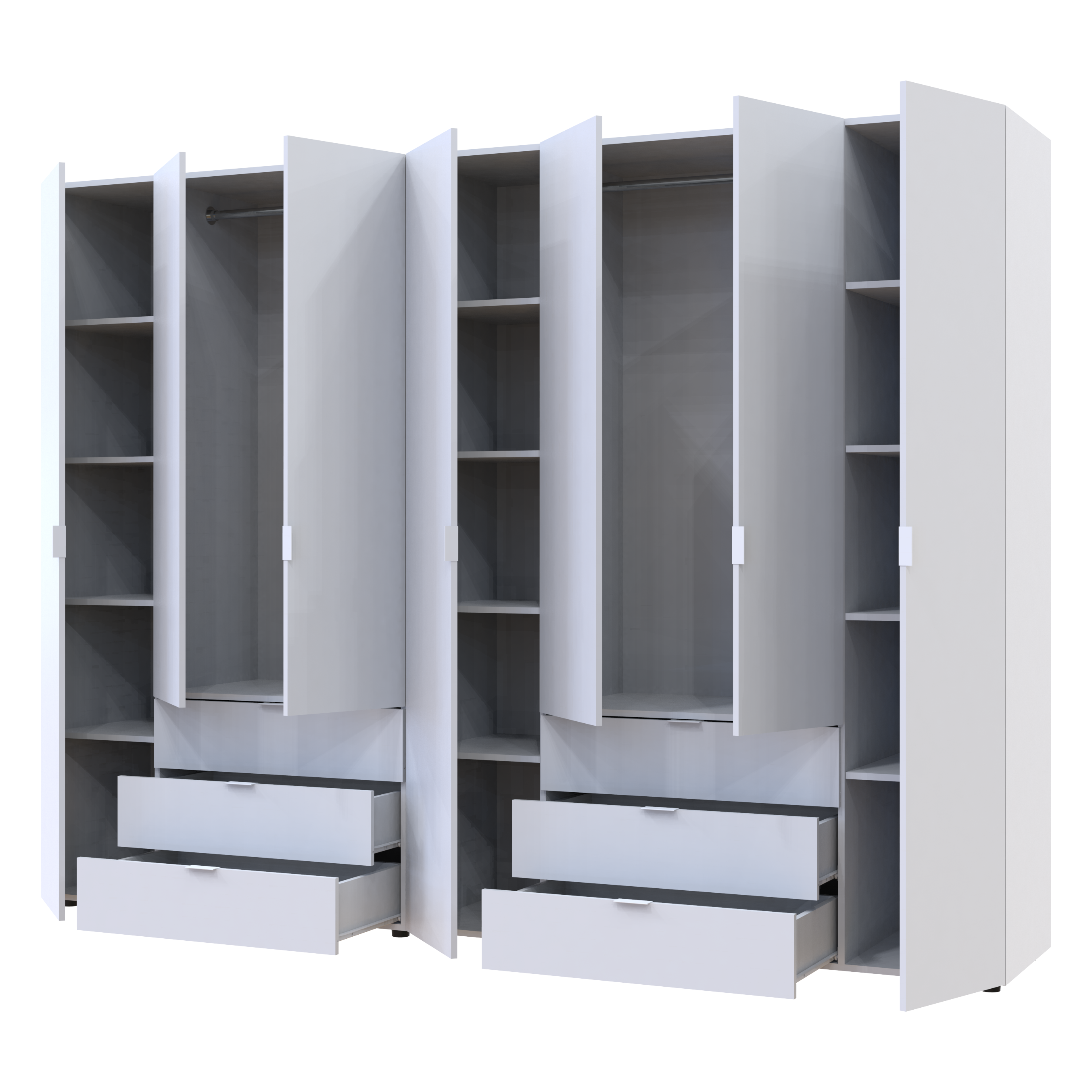 Шкаф для одежды Doros Лукас 3+4 ДСП 295х50х240 см Белый (42005122)